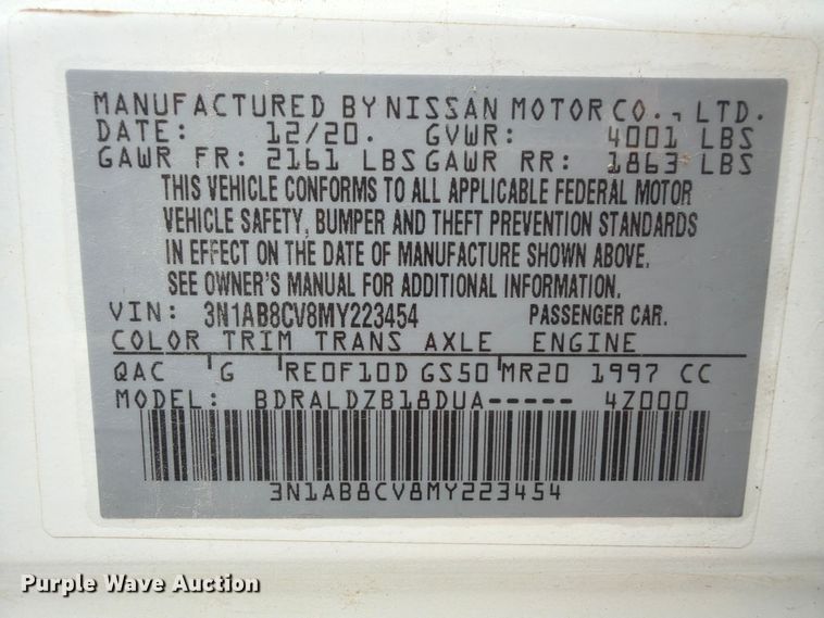 image for item DU8003 2021 Nissan Sentra 