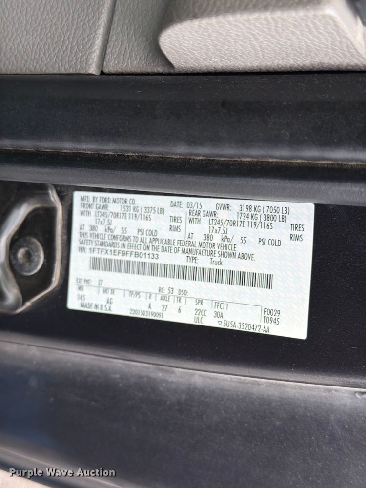 image for item DU8007 2015 Ford F150 Ext. Cab pickup truck