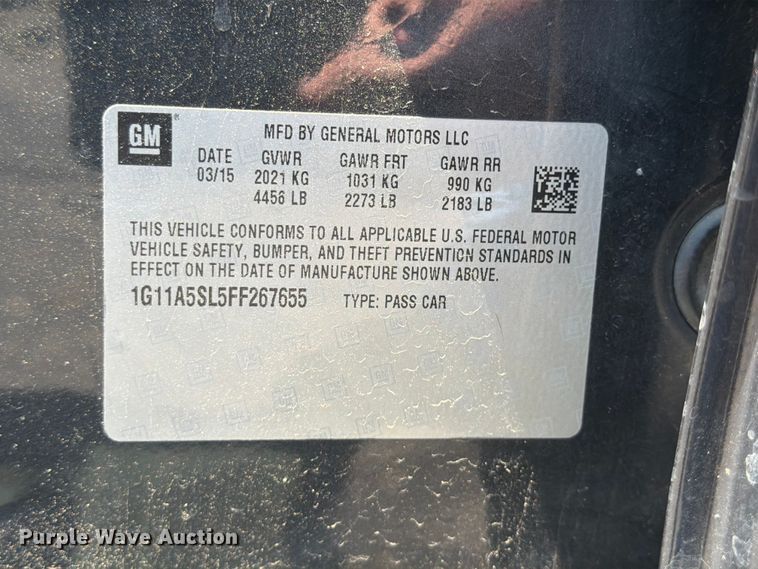 image for item DU8011 2015 Chevrolet Malibu 