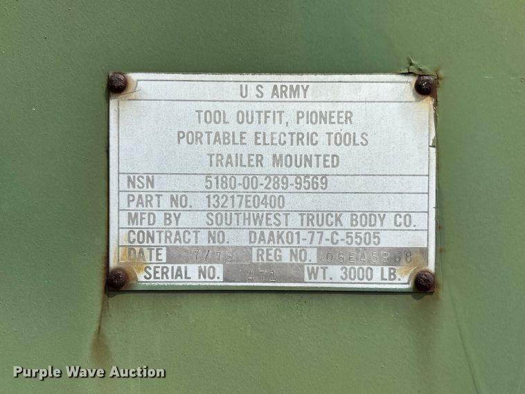 image for item DZ4504 1996 Southwest Truck Body Co. tool trailer