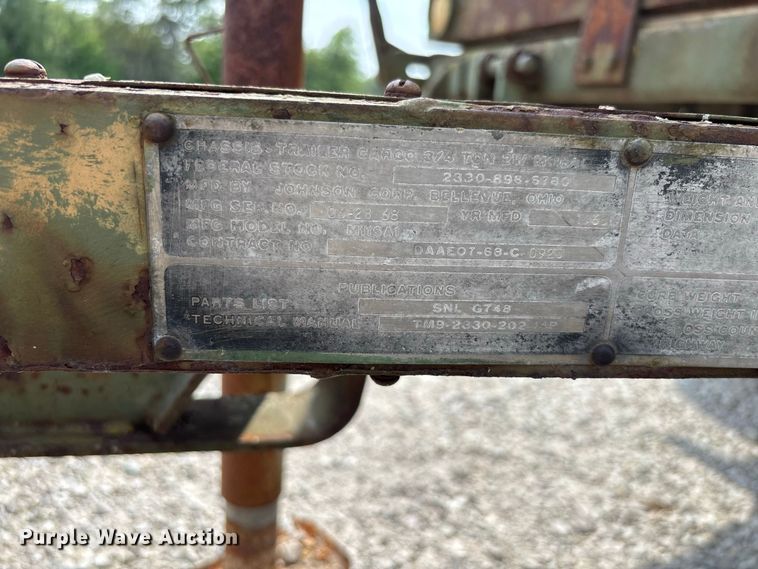 image for item DZ4505 1996 Elliot Machine Works PTO-3007 tool trailer