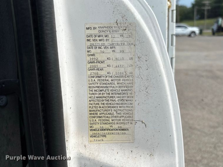 image for item DZ4527 2000 Dodge Ram 2500 utility bed pickup truck