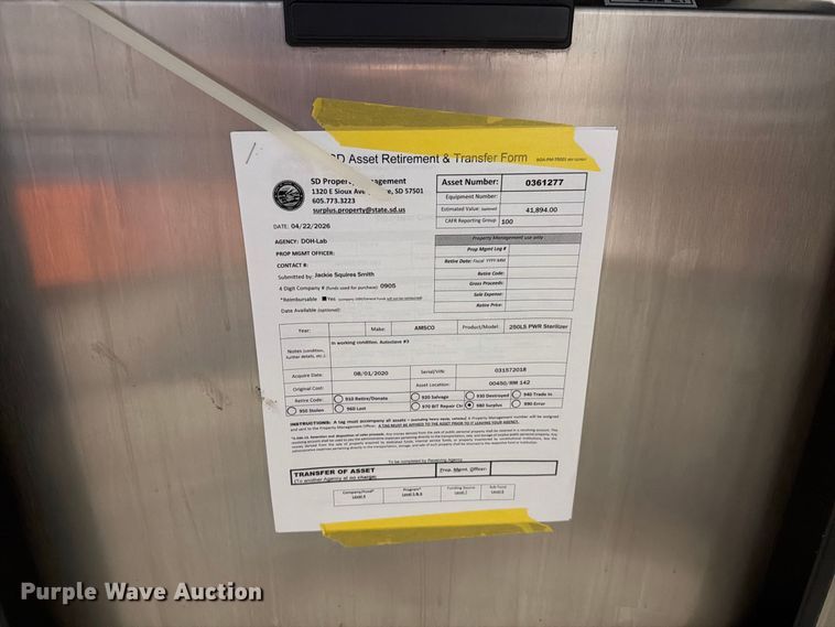 image for item ER1989 Steris AMSCO 250LS steam sterilizer