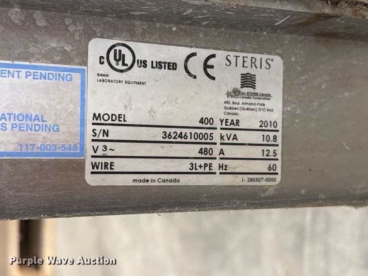 image for item ER1993 Steris 400 steam sterilizer