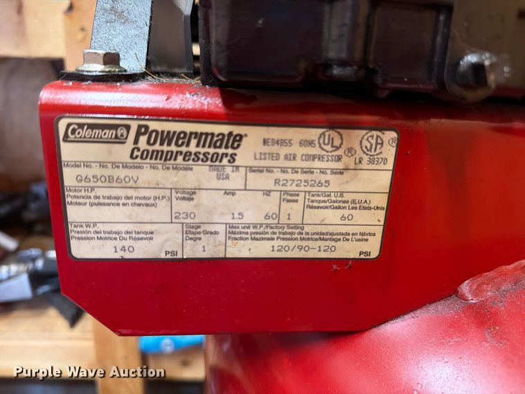 image for item EV2369 Magna Force G650B60V air compressor