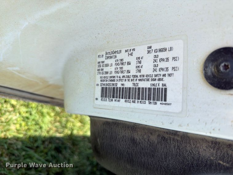 image for item EV2468 2002 Dodge Ram 1500 Ext. Cab pickup truck