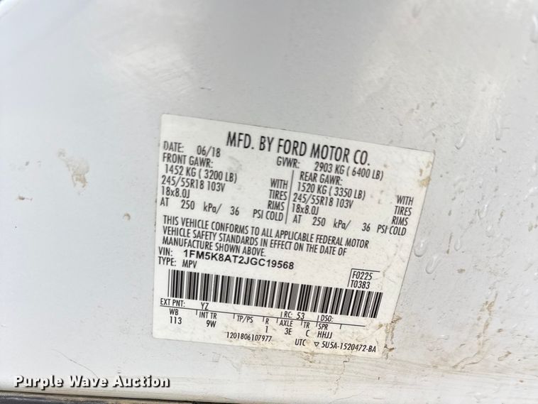 image for item EV6068 2018 Ford Explorer Police SUV