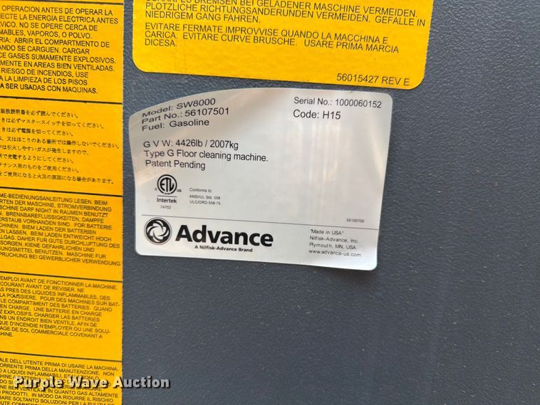 image for item EW2180 Advance SW8000 sweeper