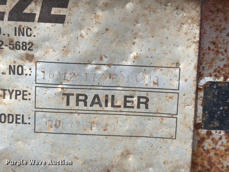image for item EW2185 1999 Trail-Eze PDLX20TC30 tilt deck equipment trailer