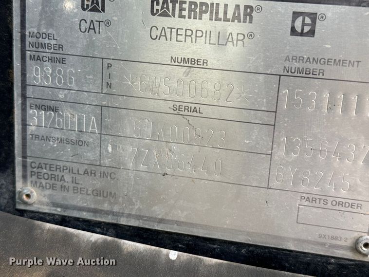 image for item EW4122 1998 Caterpillar 938G wheel loader