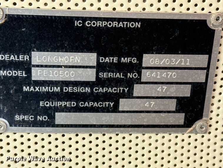 image for item EW4138 2012 IC PB10500 school bus