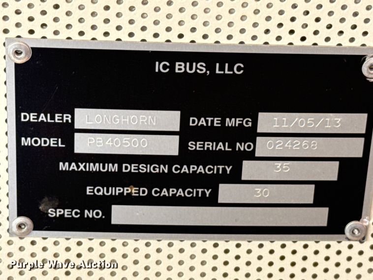 image for item EW4139 2014 IC PB40500 school bus