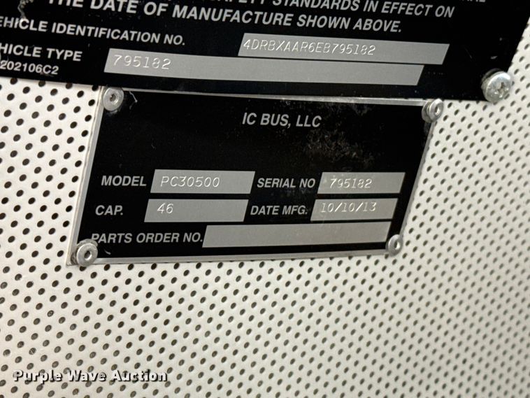 image for item EW4140 2014 IC PC30500 coach bus