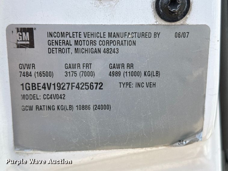 image for item EW4142 2007 Chevrolet C4500 ambulance