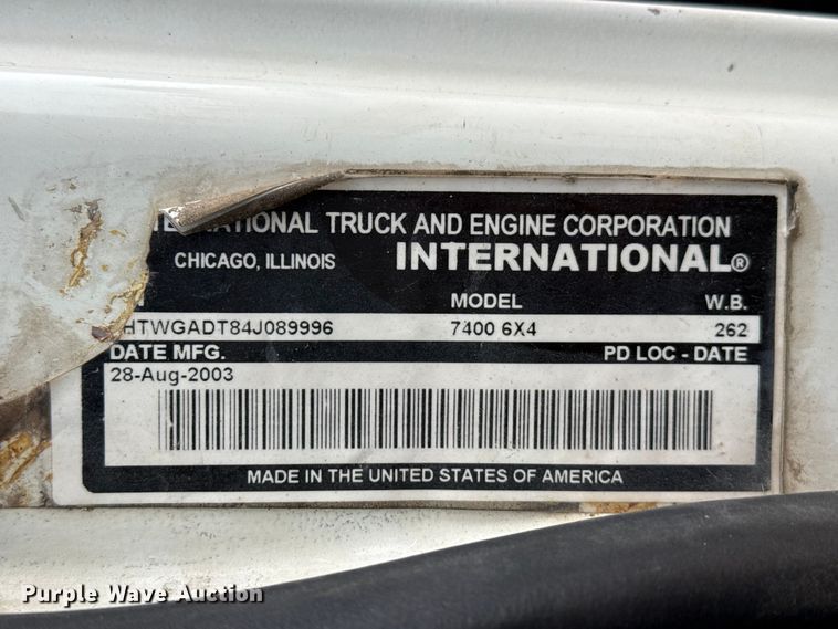 image for item EW4170 2004 International 7400 dump truck