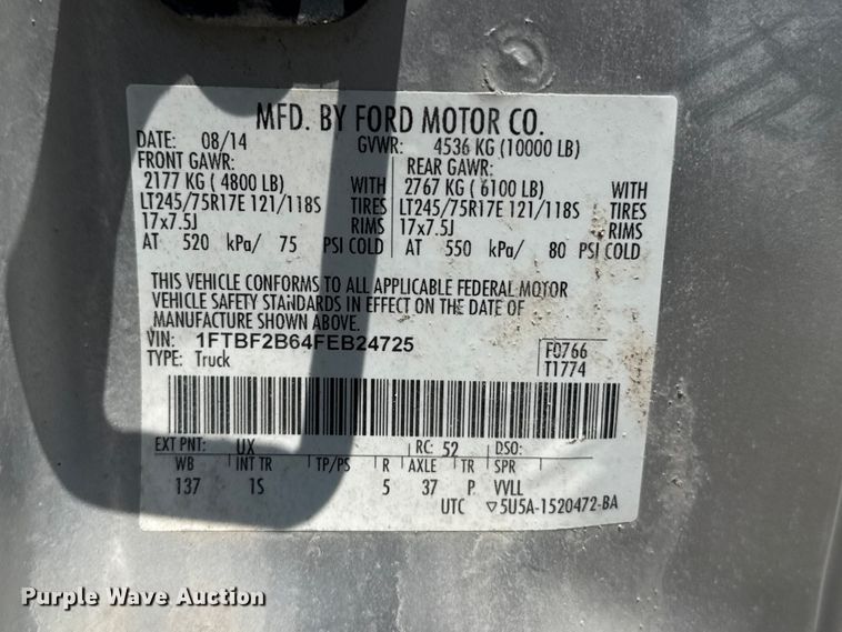 image for item EW4184 2015 Ford F250 Super Duty pickup truck