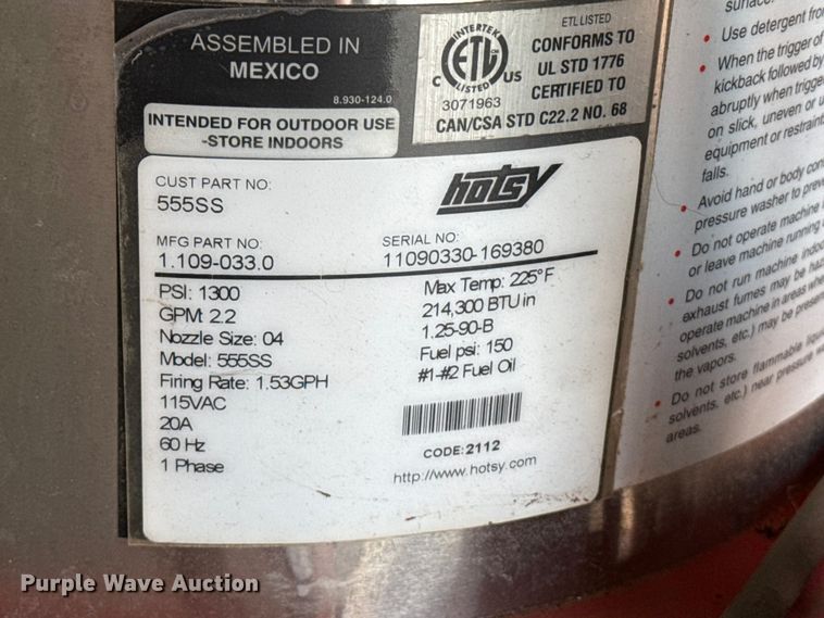 image for item EW4191 Hotsy pressure washer