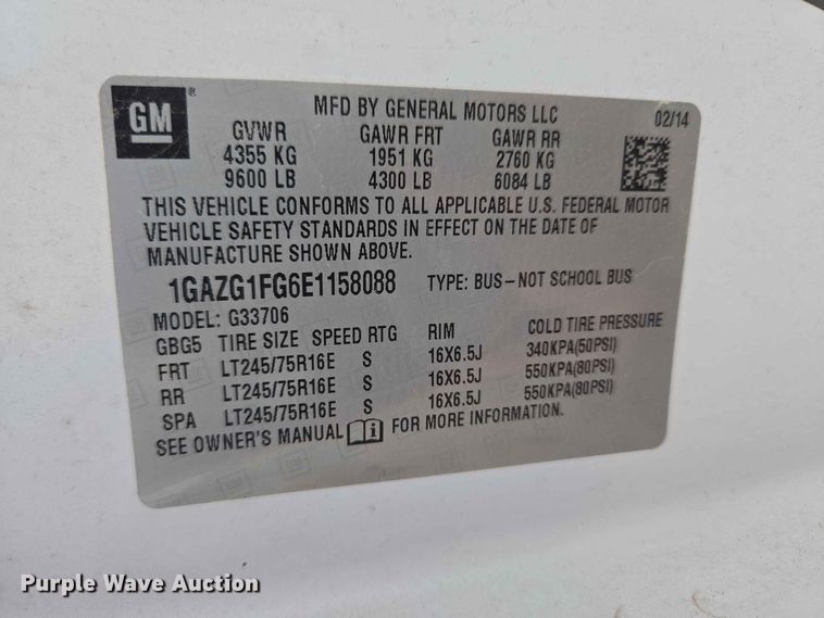 image for item EW8574 2014 Chevrolet  Express 3500 van