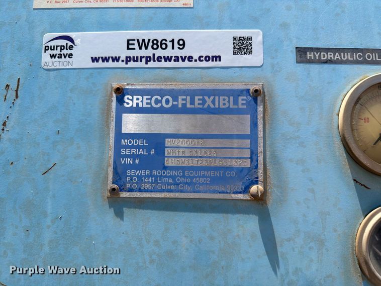 image for item EW8619 Sreco-Flexible HV2000TR sewer jetter trailer