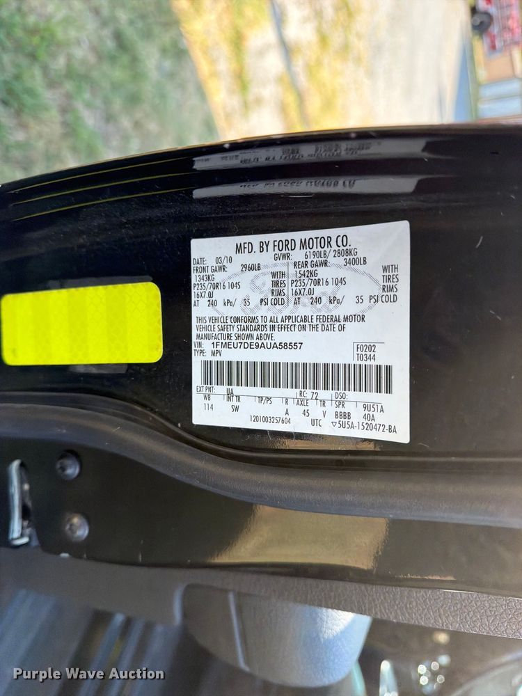 image for item EX4119 2010 Ford Explorer XLT SUV