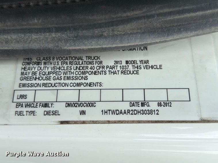 image for item EX4523 2013 International WorkStar 7400 truck cab and chassis