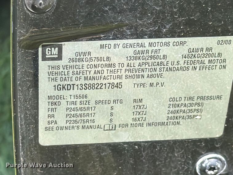 image for item EX4598 2008 GMC Envoy SUV