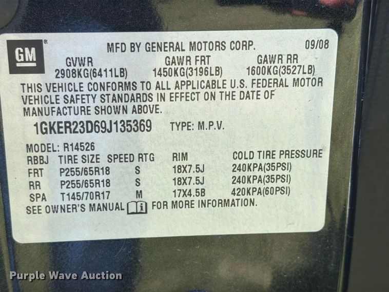 image for item EX4599 2009 GMC Acadia SUV