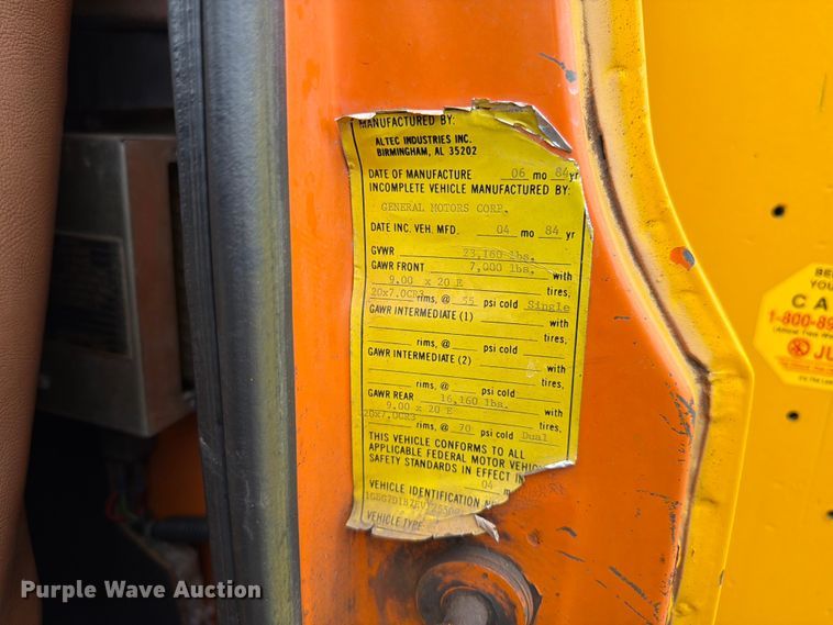 image for item FB5774 1984 Chevrolet  C70 bucket truck