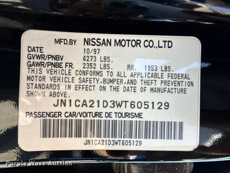 image for item FB6743 1998 Nissan Maxima  