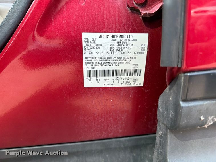 image for item FC3276 2012 Ford Explorer SUV