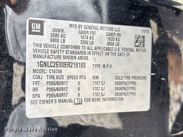 image for item FG0277 2014 Chevrolet Tahoe Police SUV
