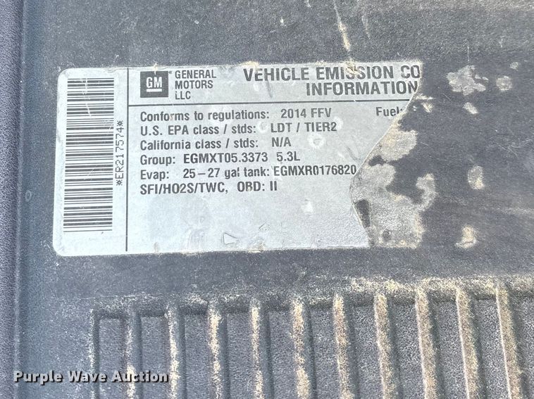 image for item FG0283 2014 Chevrolet Tahoe Police SUV