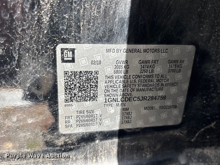 image for item FG0286 2018 Chevrolet Tahoe SUV