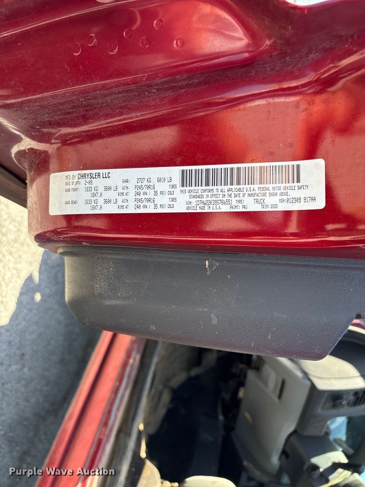 image for item FG0289 2009 Dodge Dakota Ext. Cab pickup truck