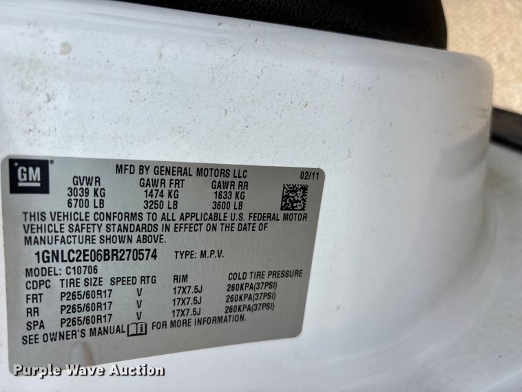 image for item FG0564 2011 Chevrolet Tahoe Police SUV
