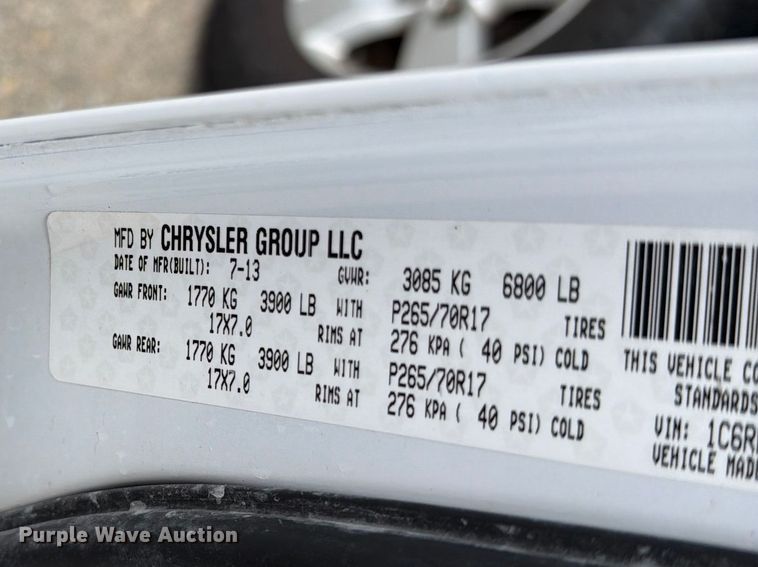 image for item FH6296 2013 RAM 1500 Crew Cab pickup truck
