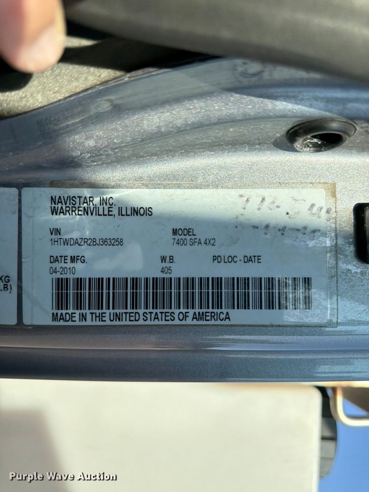 image for item FK3566 2011 International WorkStar 7400 dump truck