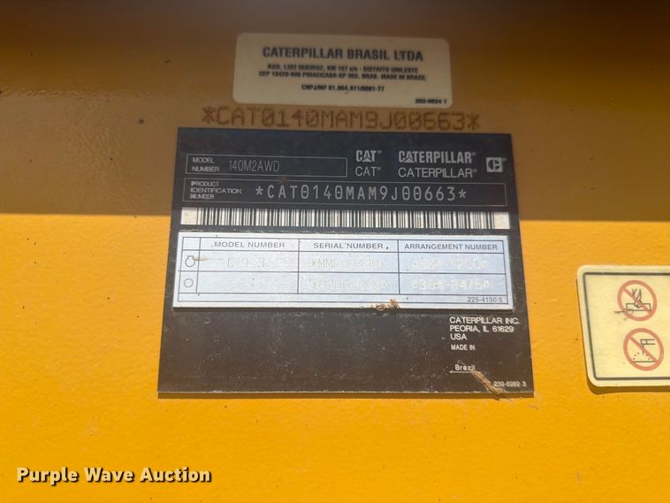 image for item FM7610 2012 Caterpillar 140M2 motor grader