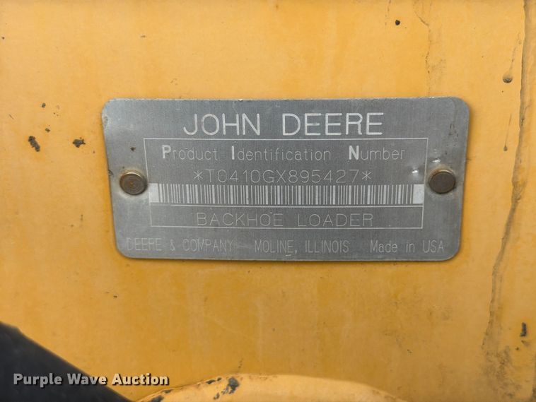image for item FM7612 2001 John Deere 410G backhoe