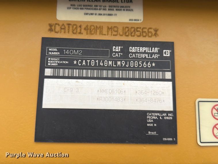 image for item FM7622 2012 Caterpillar 140M2 motor grader