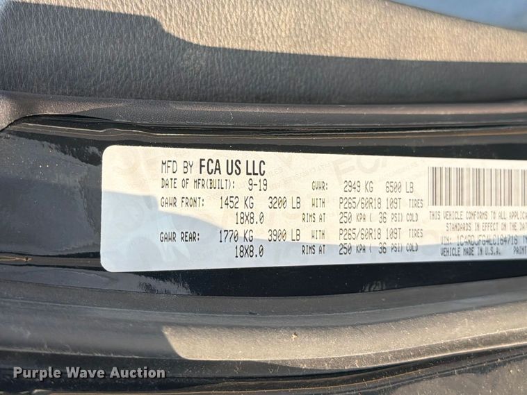 image for item FT6120 2020 Dodge Durango SSV SUV