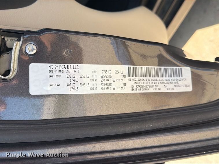 image for item MZ9757 2017 Dodge Grand Caravan van