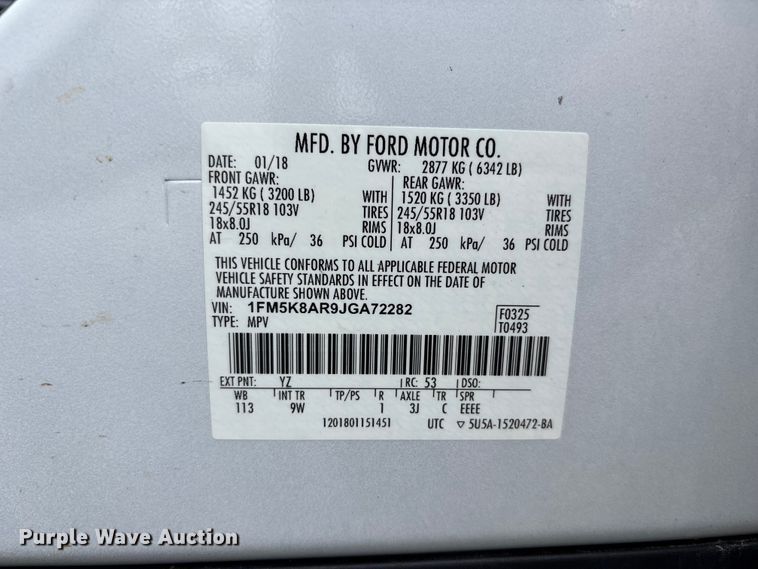 image for item NM9902 2018 Ford Explorer Police Interceptor SUV