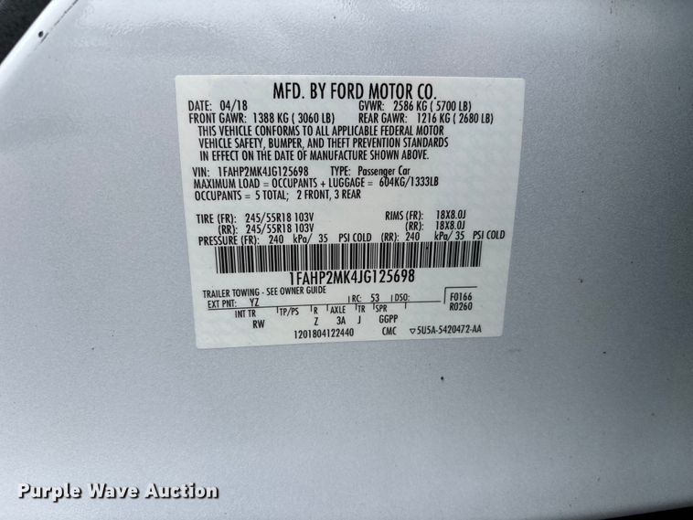 image for item NM9904 2018 Ford Taurus Police Interceptor 