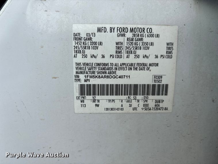 image for item NM9907 2013 Ford Explorer Police Interceptor 