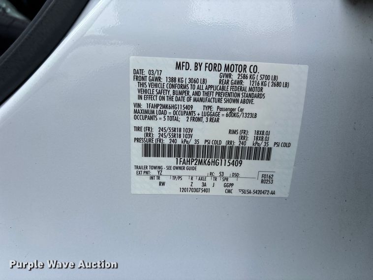 image for item NM9909 2017 Ford Taurus Police Interceptor 