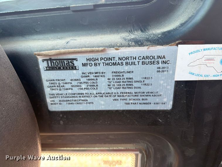 image for item OE9694 2014 Freightliner school bus