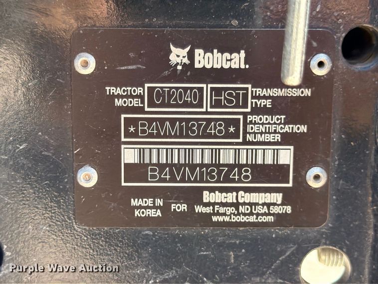 image for item ED5452 2024 Bobcat CT2040 HST MFWD tractor