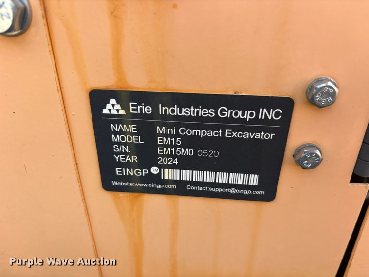 image for item ET0147 2024 Erie EM15 mini excavator