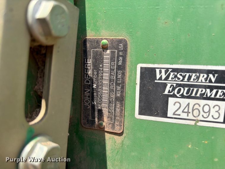 image for item EW8629 2007 John Deere 568 Megawide Plus round baler
